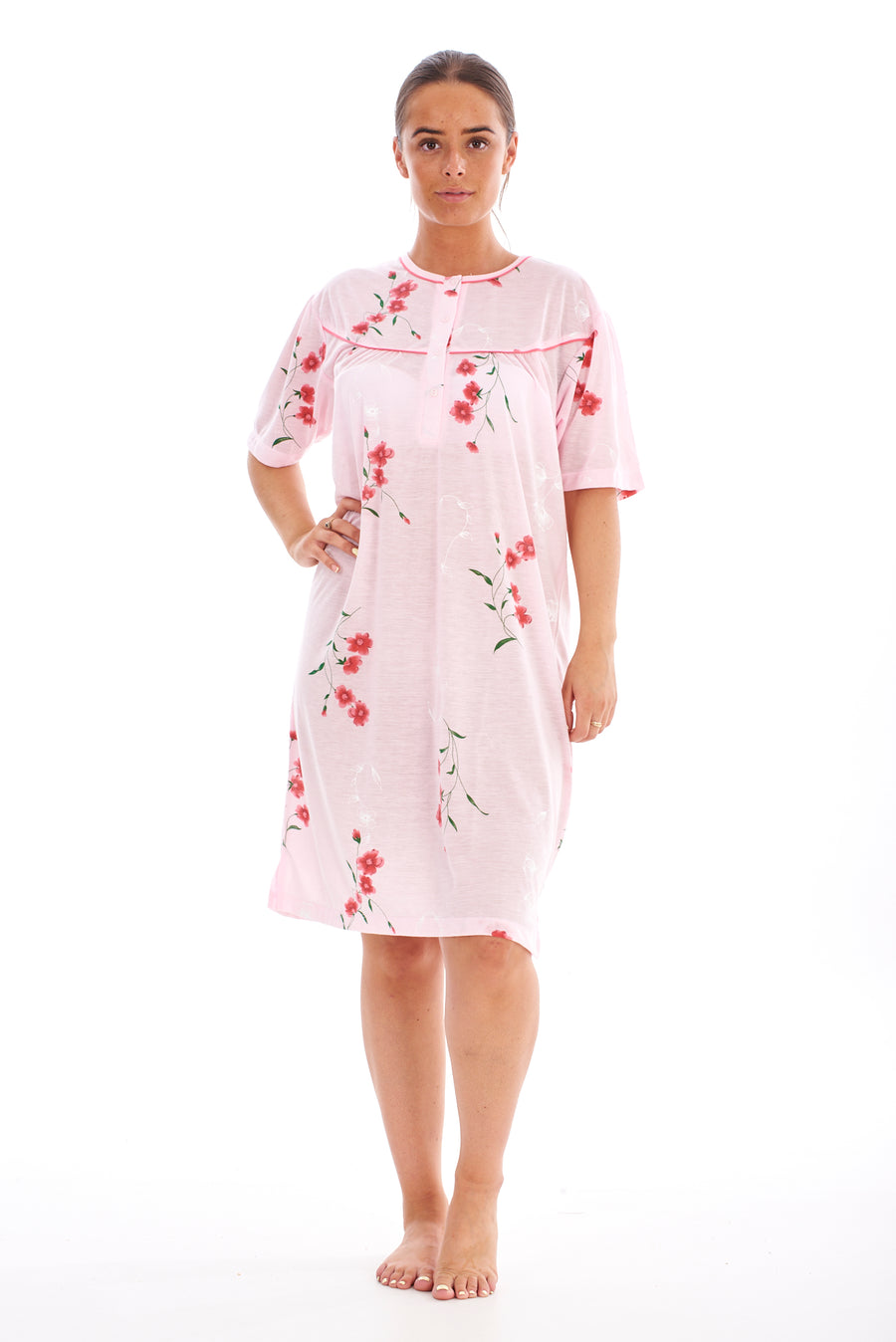 T Shirt Nightdress Floral 100% Cotton