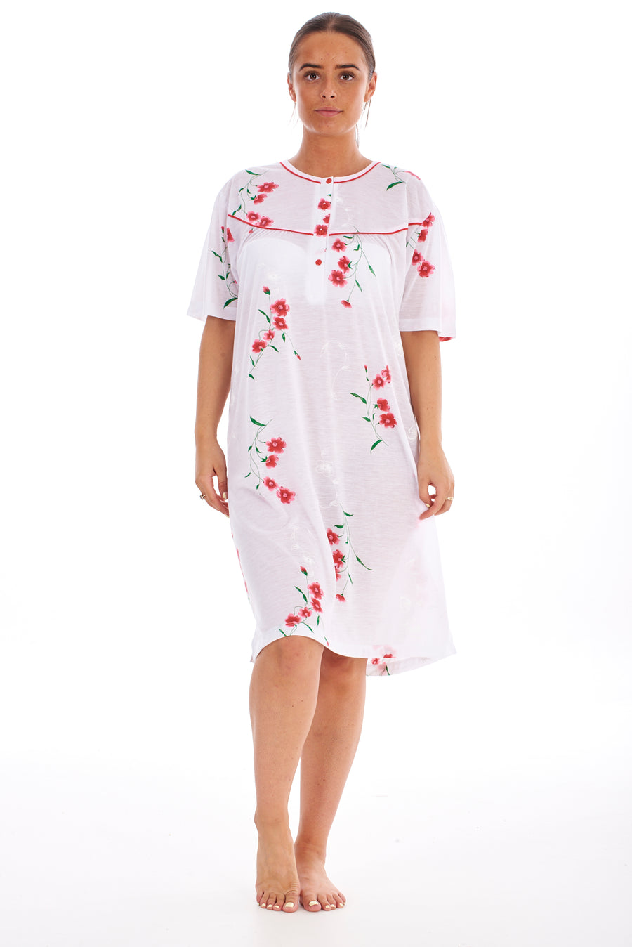 T Shirt Nightdress Floral 100% Cotton