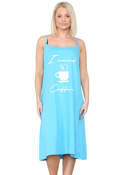Womens Words Print Strappy Nightdress