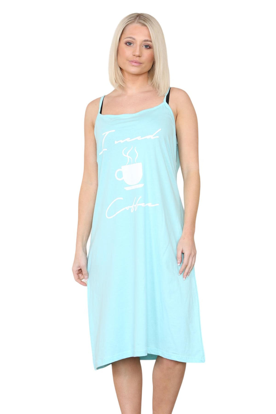 Womens Words Print Strappy Nightdress