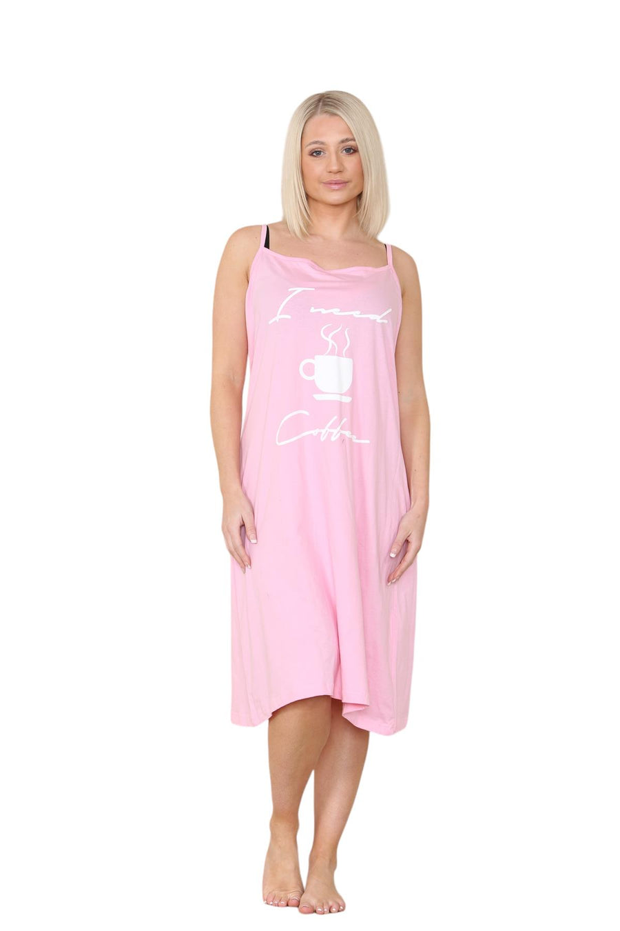 Womens Words Print Strappy Nightdress