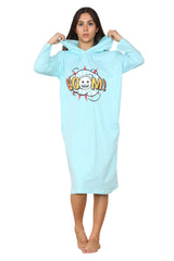 Womens Cotton Hooded Nightdress Long Sleeve