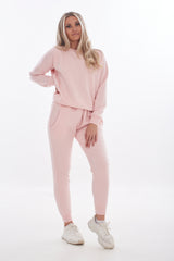Ladies Solid Sweatshirt-Joggers Set