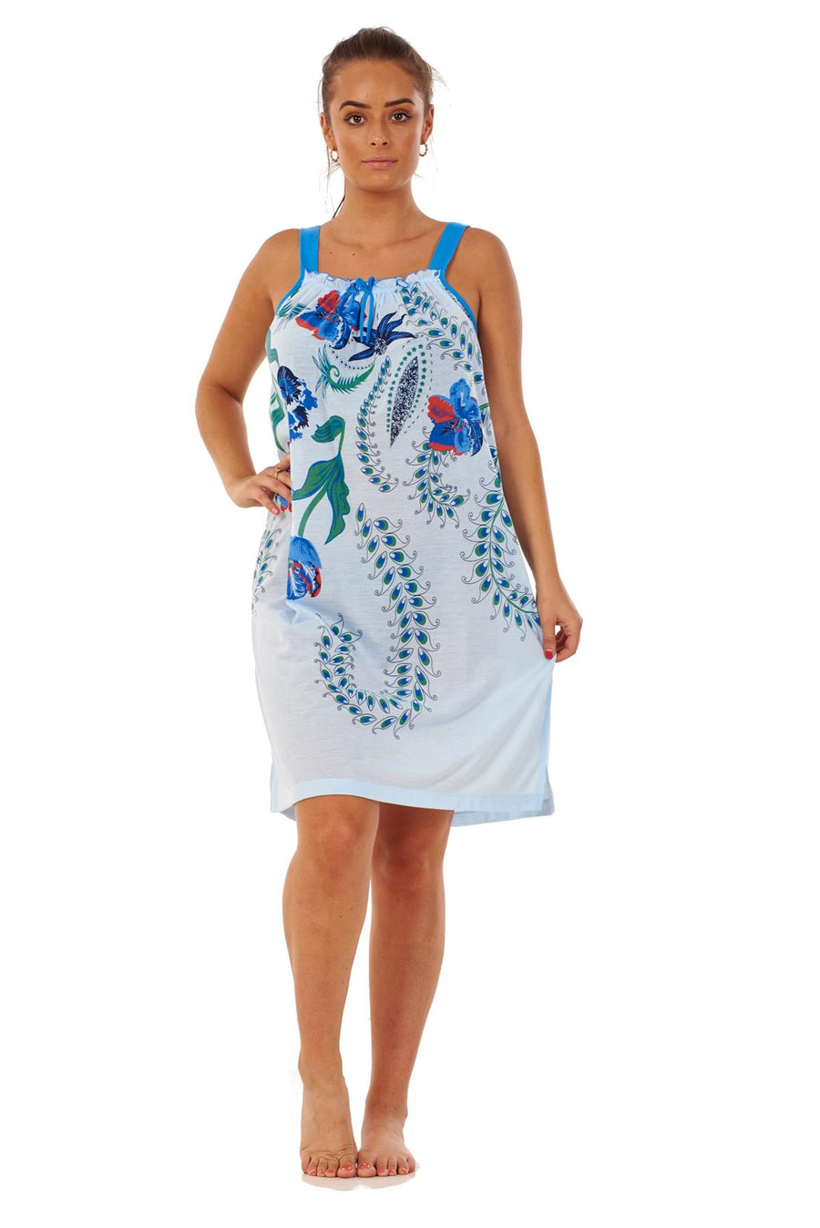 Printed Cotton Sleeveless Nightie