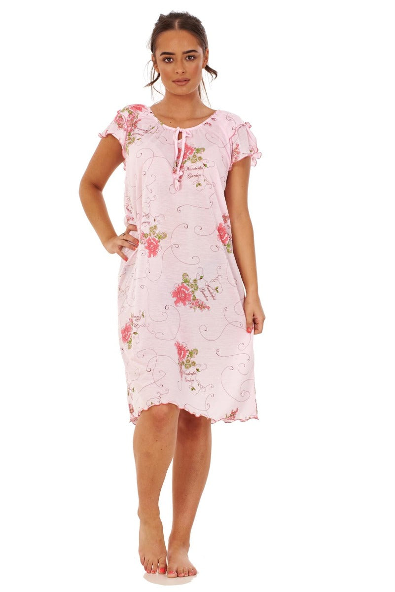 Ladies Short Cotton Jersey Nightdress