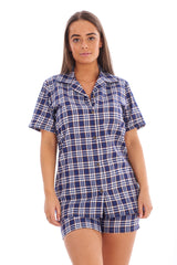 Checked Pyjama Shorts Womens Sets