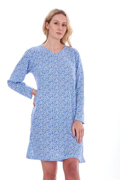Leopard Print Nightie Full Sleeves