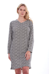 Leopard Print Nightie Full Sleeves