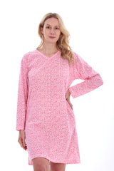 Leopard Print Nightie Full Sleeves