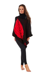 Leaf Printed Ponchos Women One Size