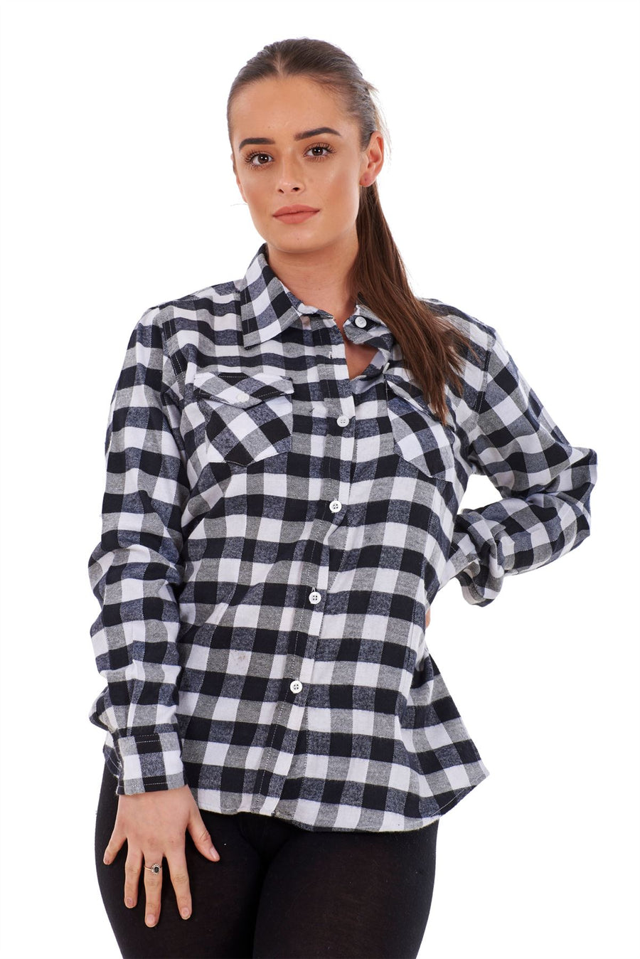 Brushed Cotton Checked Shirt Womens