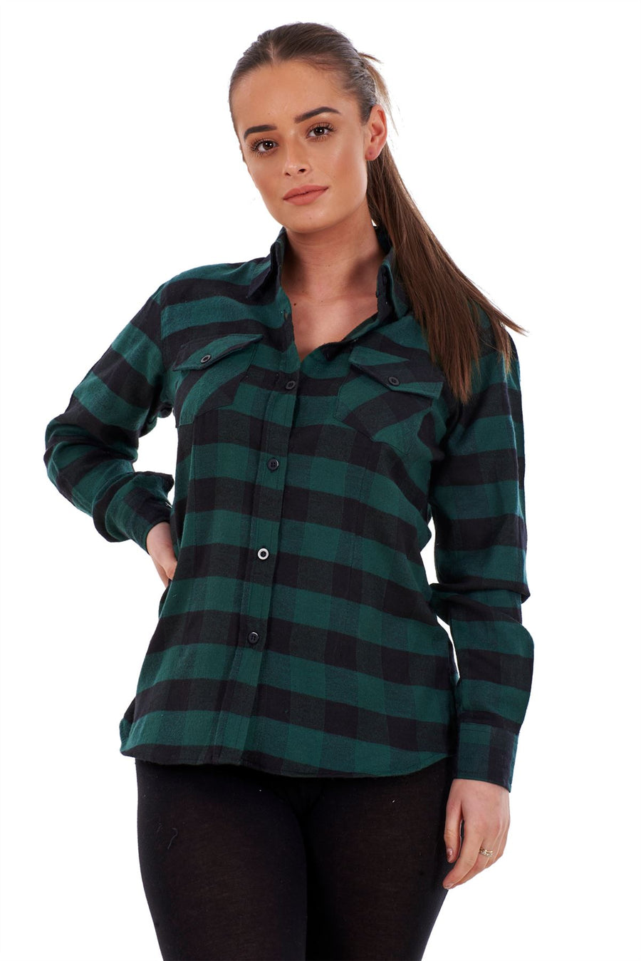 Brushed Cotton Checked Shirt Womens