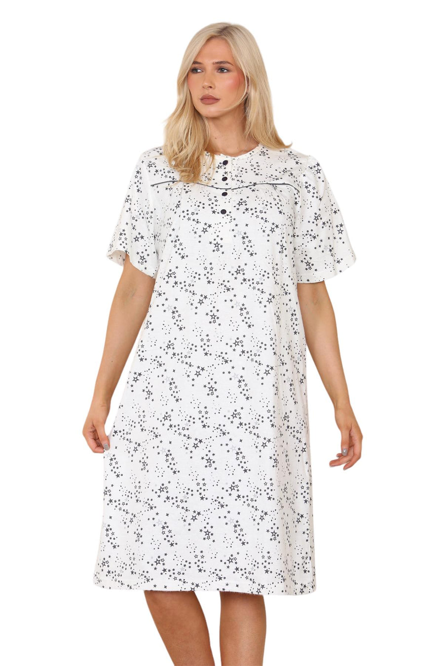 Women Flannel Nightwear Tartan Checked Brushed Cotton Nightie