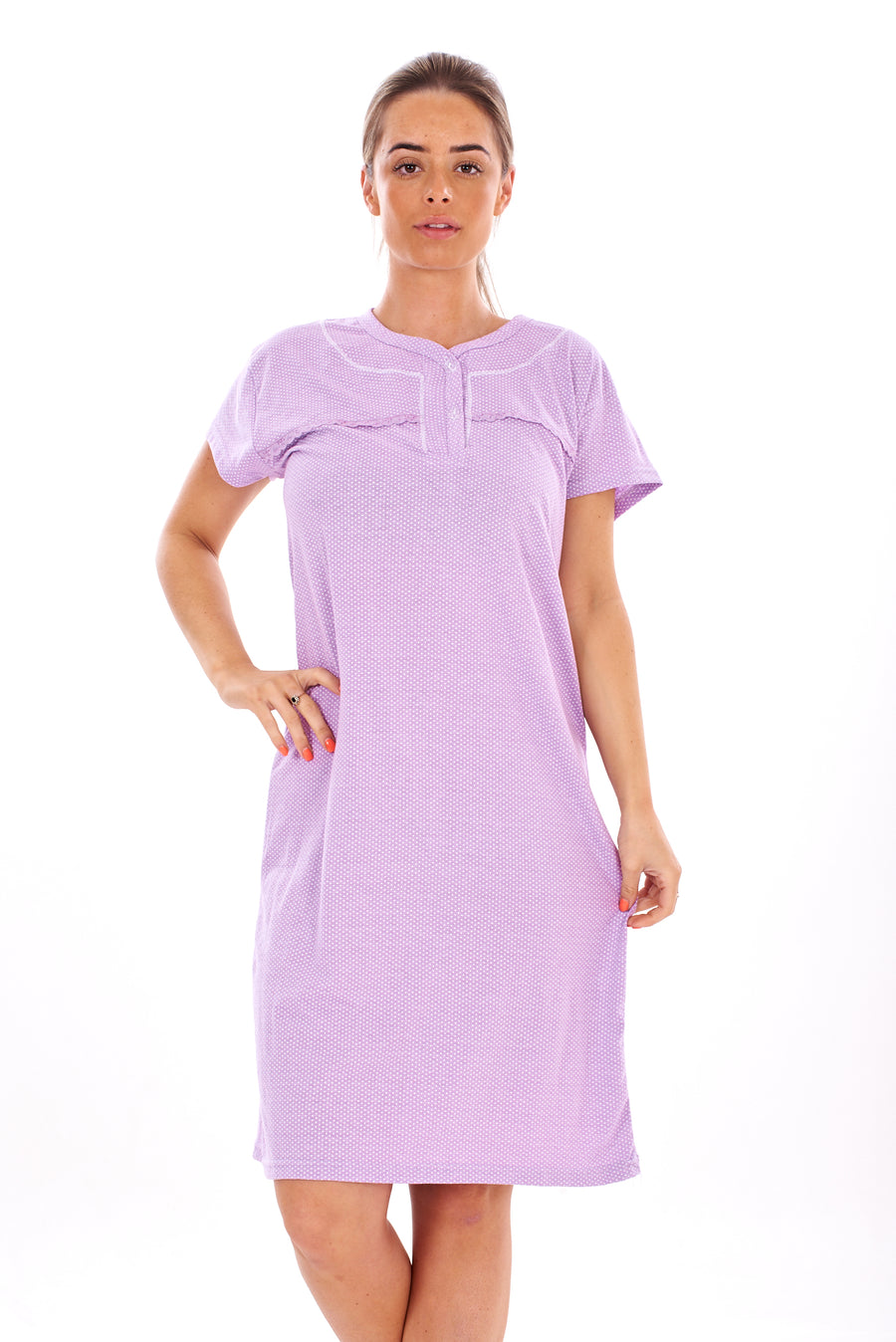 Womens Nightshirts Pure Cotton Polka