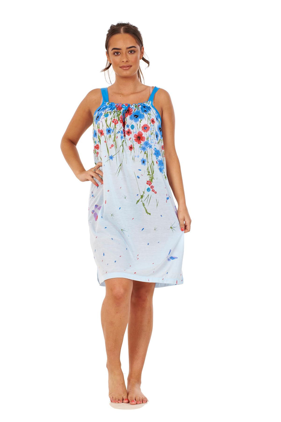 Floral Nightgown Thin Cotton Strap