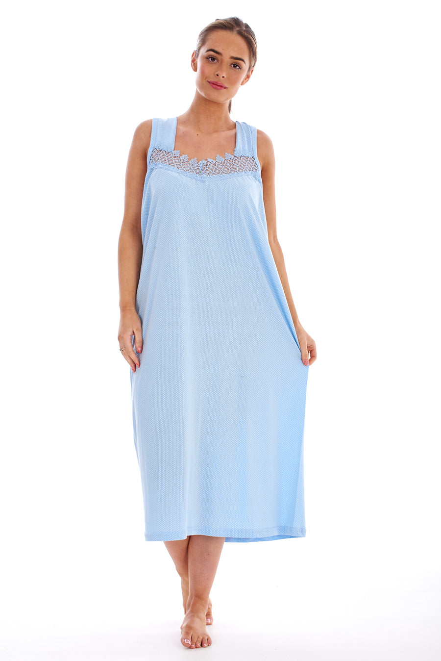 Long Sleeveless Nighty with Straps