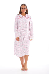 Long Sleeve Fleece Nightdress Cotton