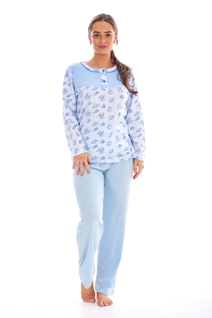 Long Sleeve PJs Womens Pure Cotton