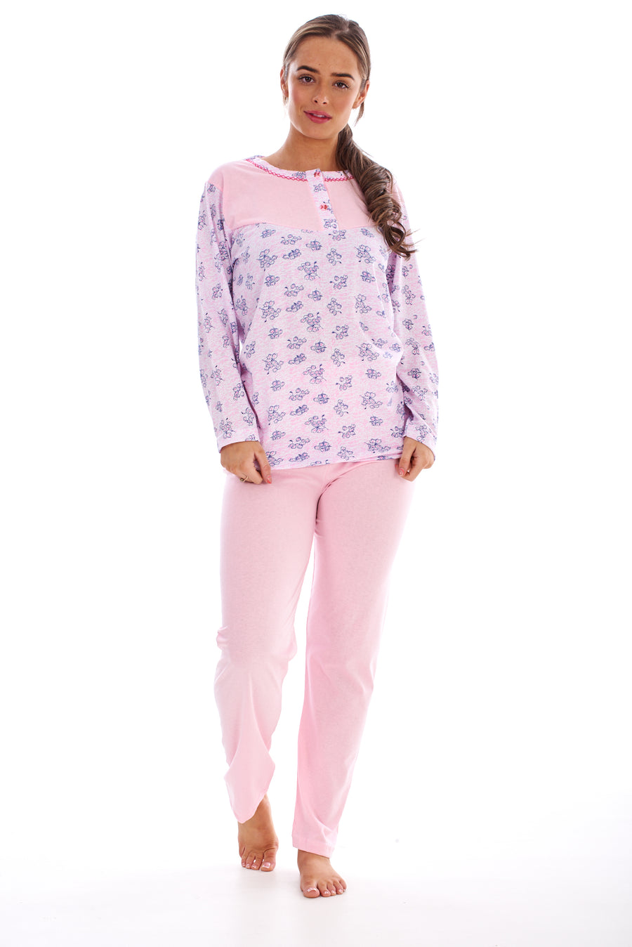 Long Sleeve PJs Womens Pure Cotton