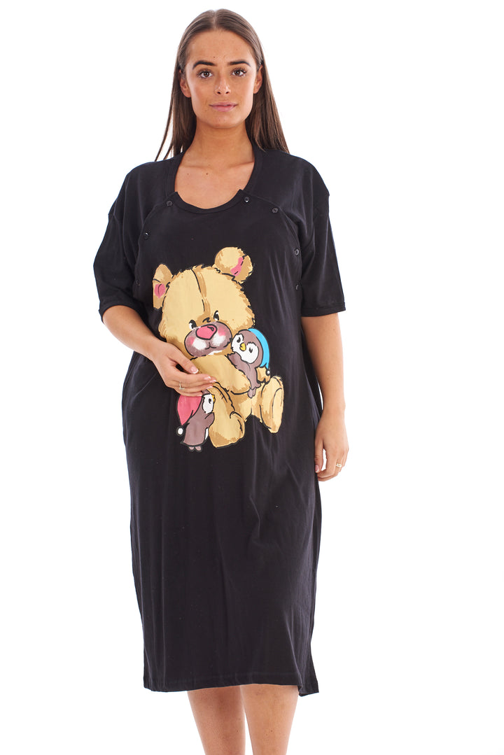 Maternity Nightie Button Up Cotton