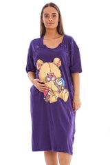 Maternity Nightie Button Up Cotton