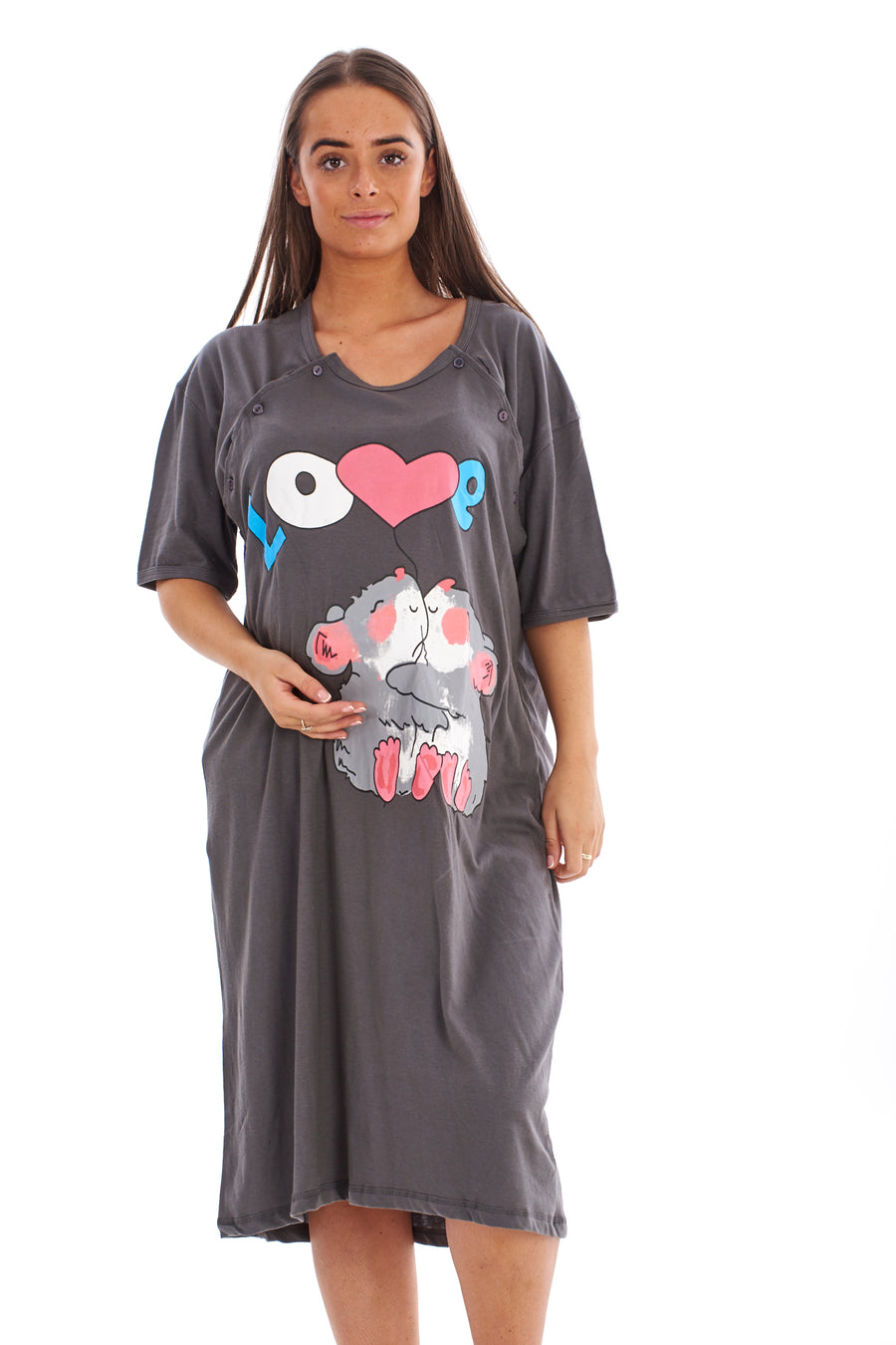 Maternity Nightshirt Button Up