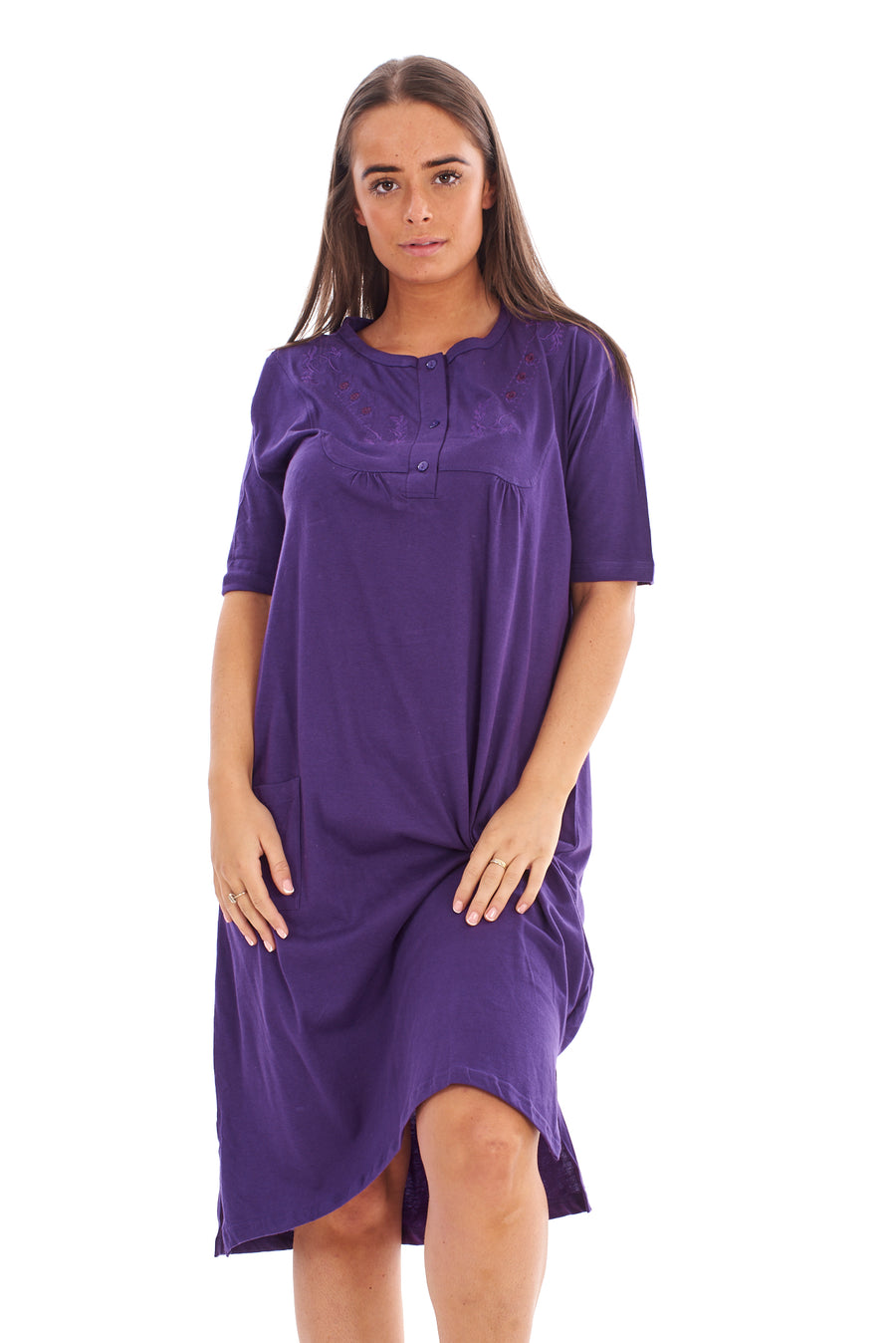Jersey Cotton Embroidered Nightdress