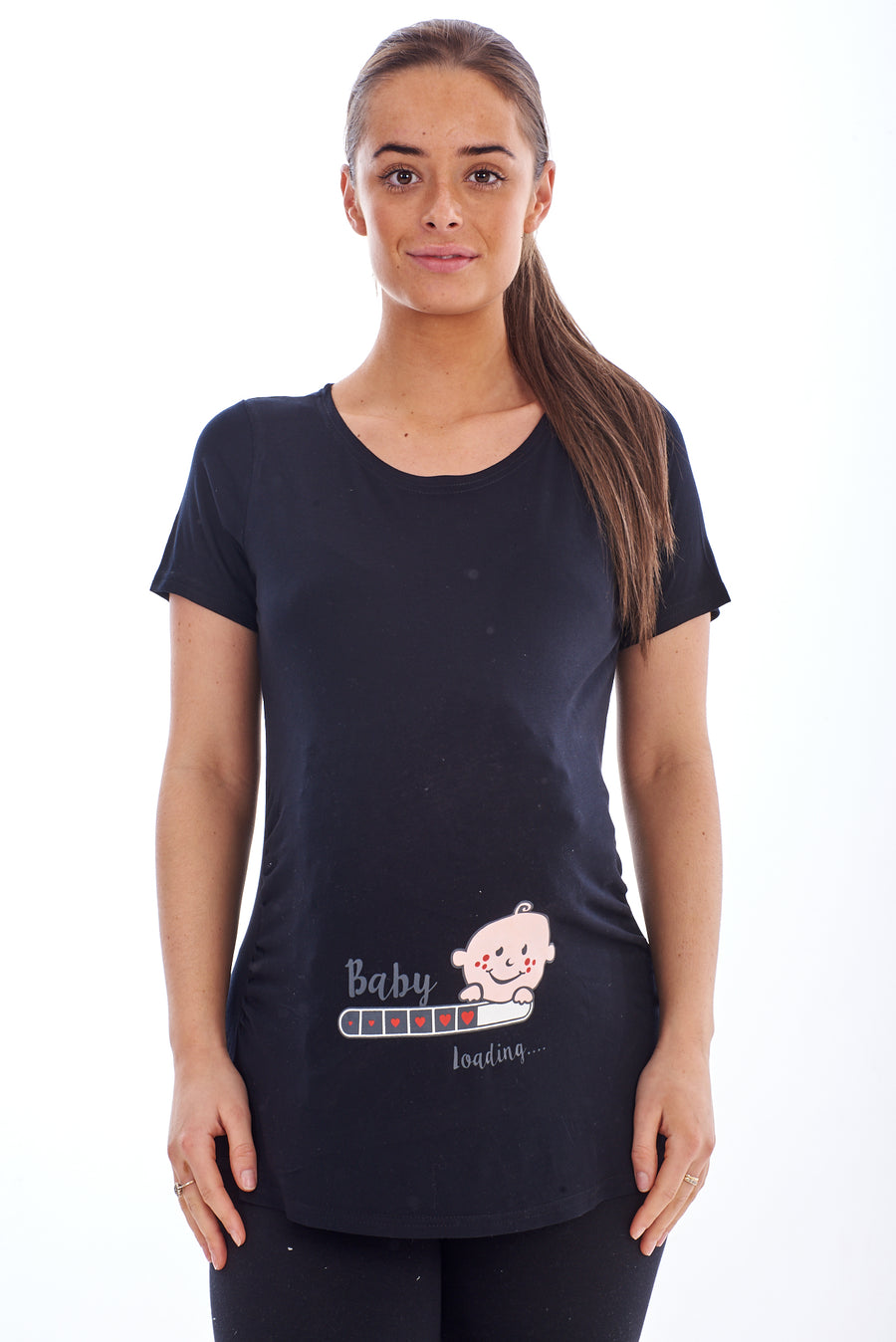 Baby Loading T Shirt Women Black Grey