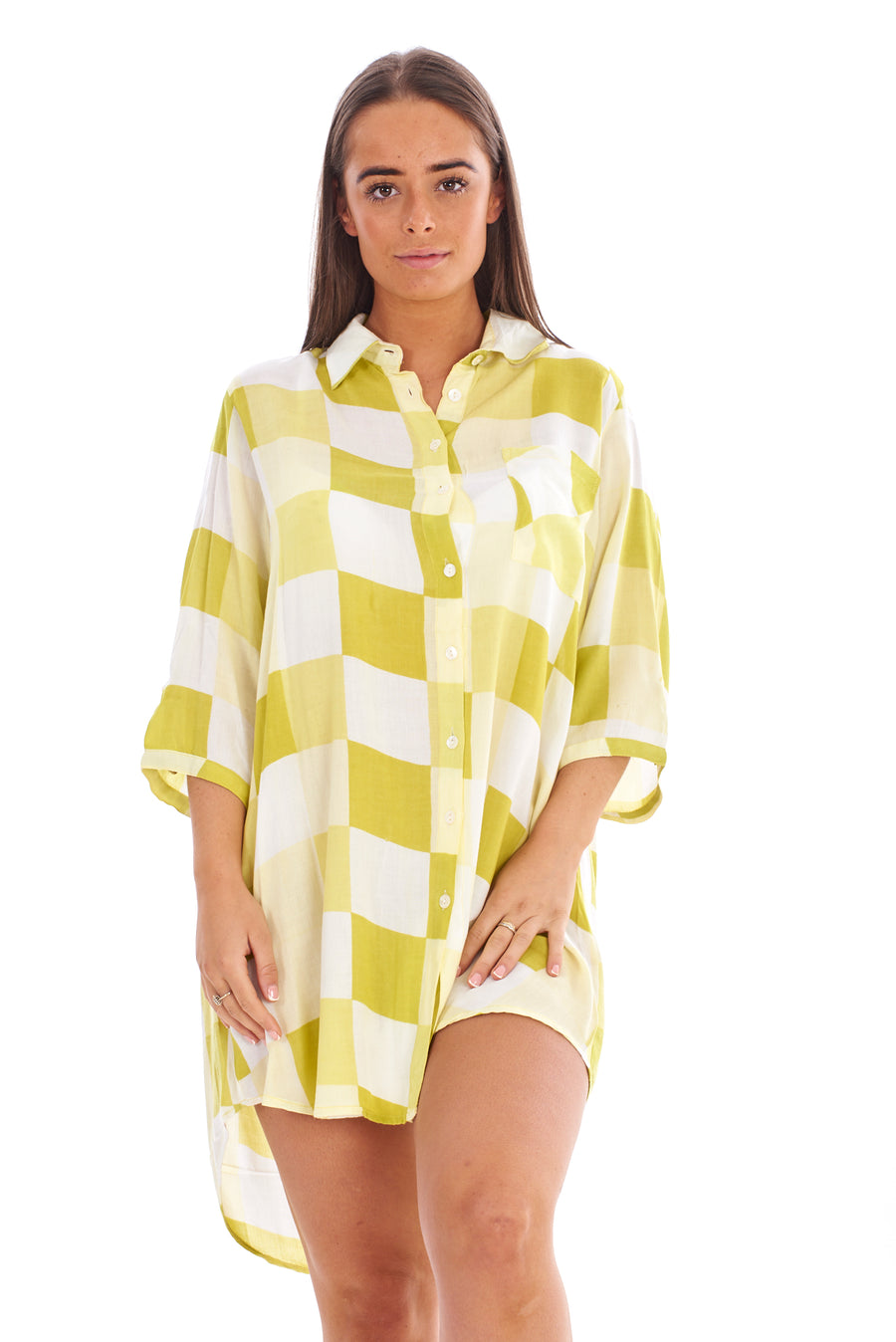 Women's Button Up Nightshirt Cotton
