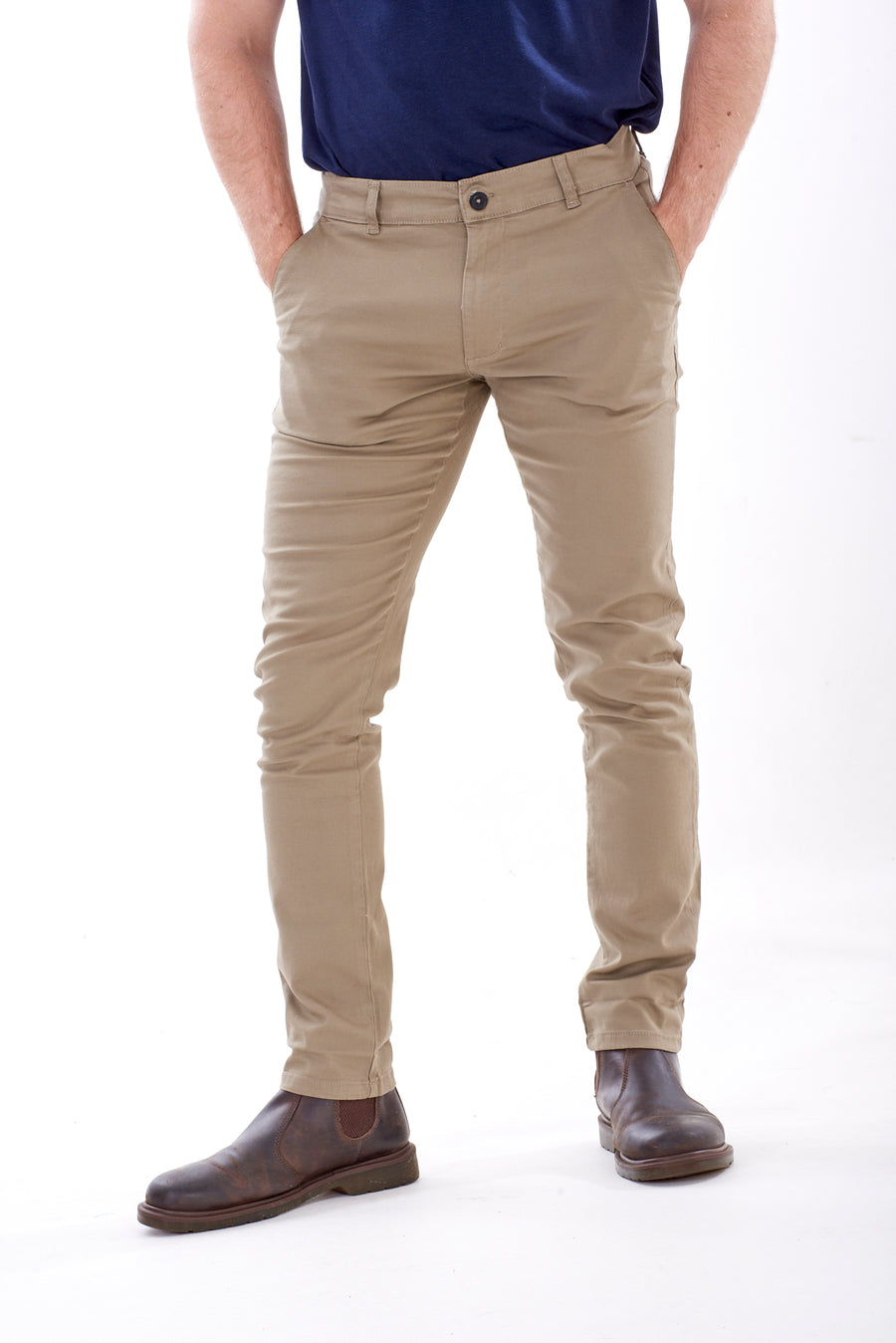 Mens Slim Fit Cotton Chinos Trousers