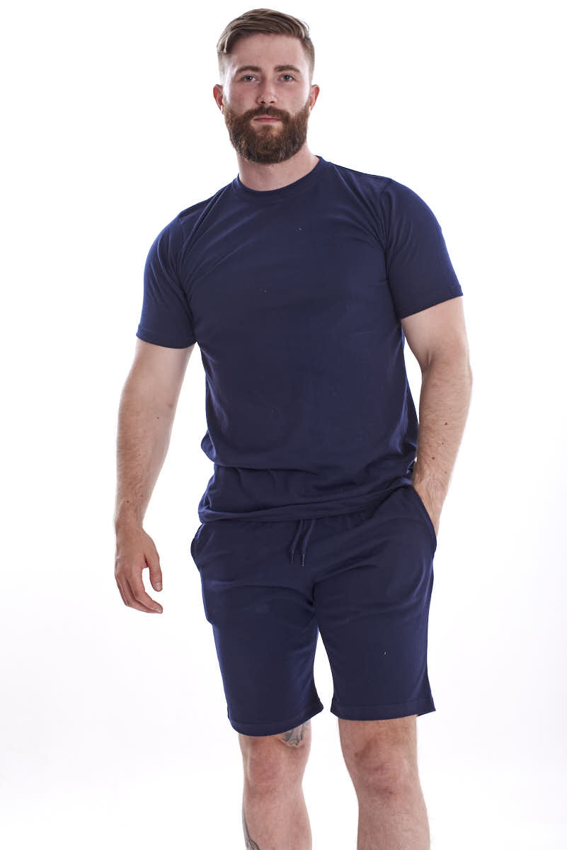 Mens Nightwear Set T Shirt and Shorts Two Piece Pyjamas Summer Sleep Lounge Wear