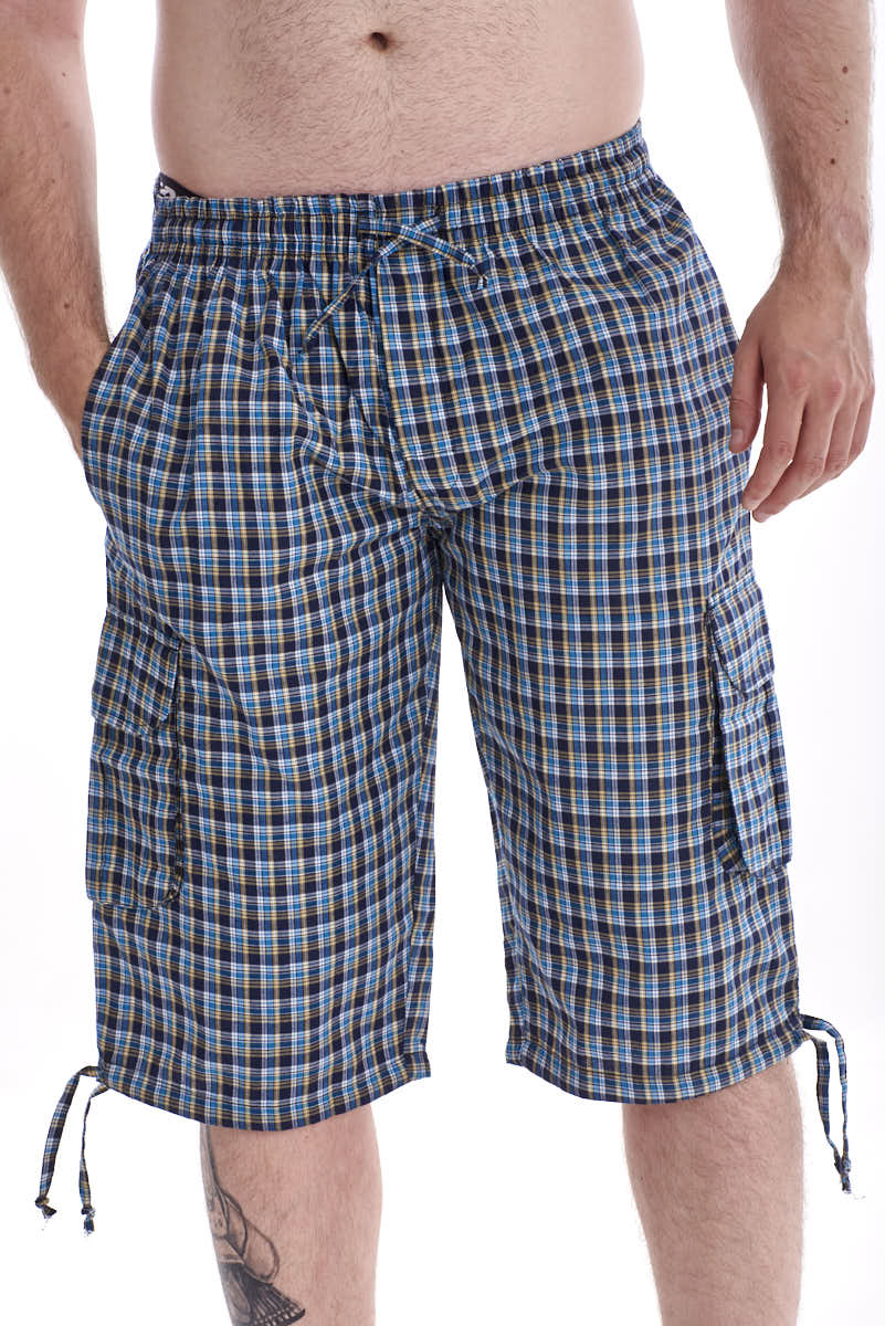 Men's Knee Length Cotton Shorts Check
