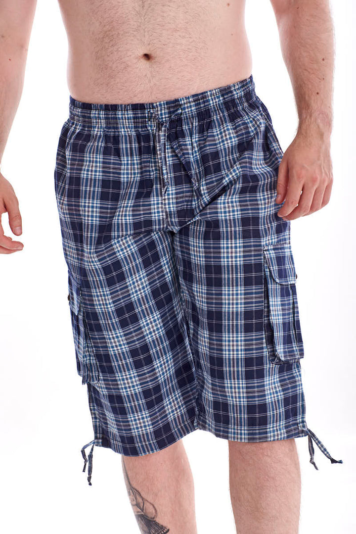 Men's Knee Length Cotton Shorts Check