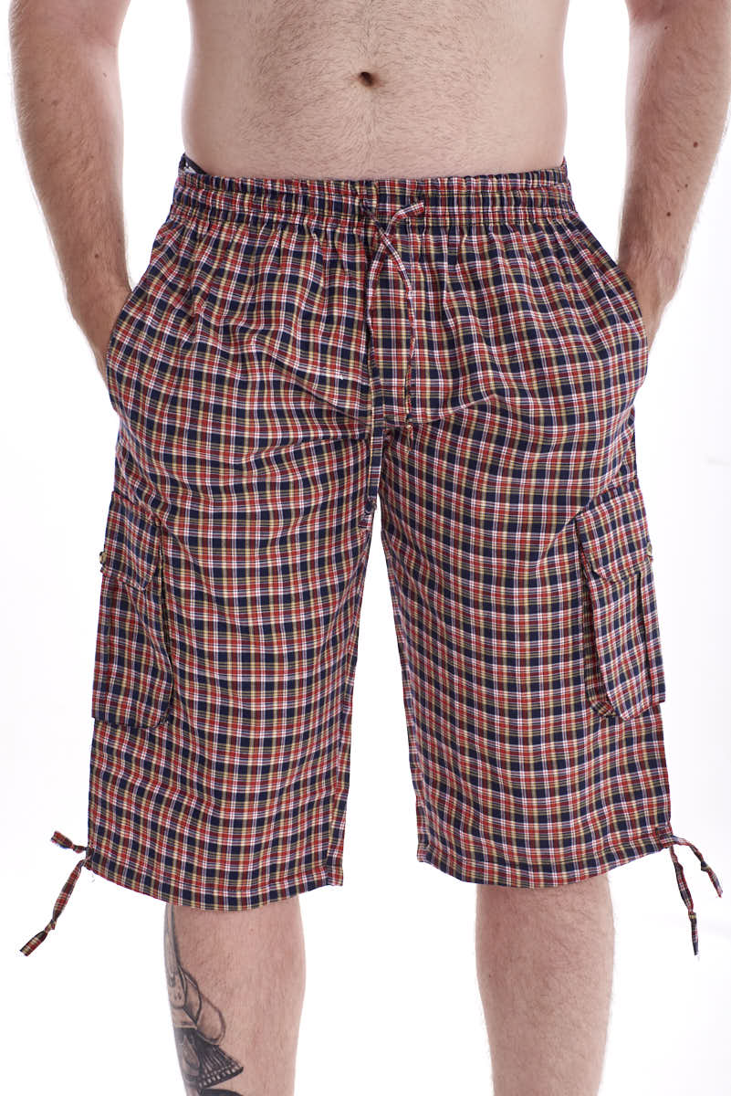 Men's Knee Length Cotton Shorts Check