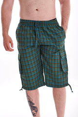 Men's Knee Length Cotton Shorts Check