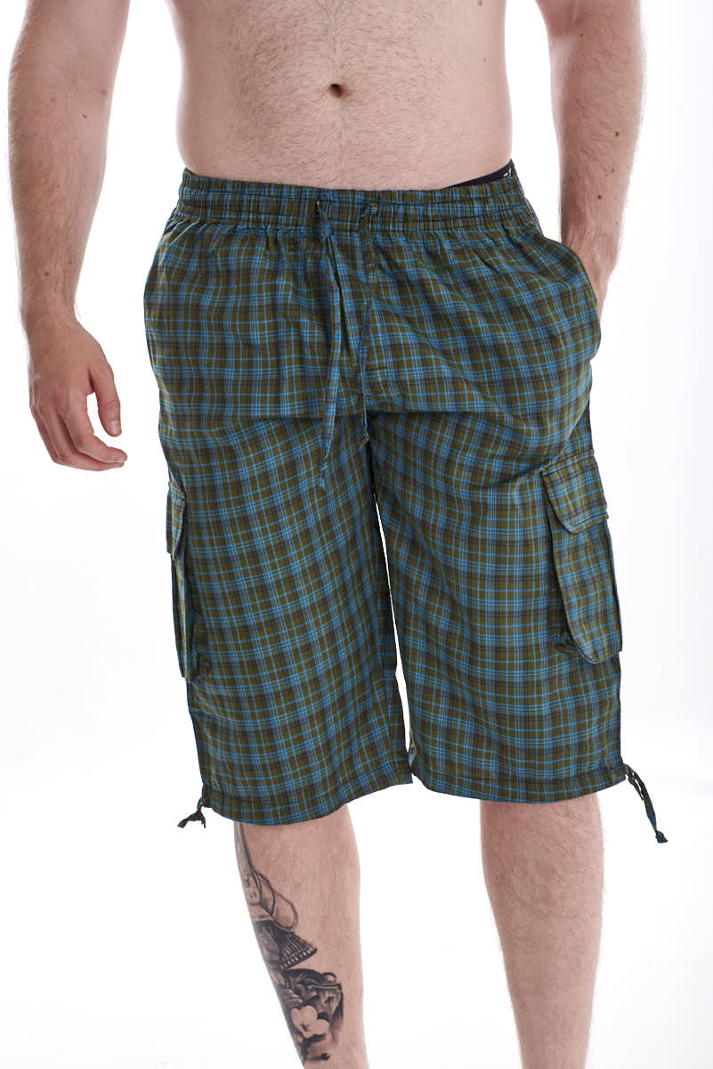Men's Knee Length Cotton Shorts Check