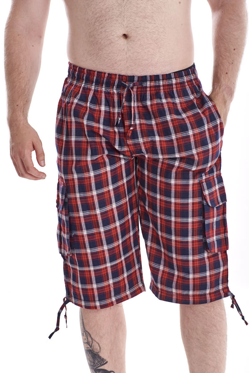 Men's Knee Length Cotton Shorts Check
