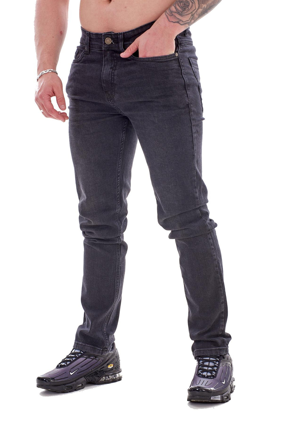 Mens Slim Fit Stretch Denim Jeans Skinny Straight Leg Trousers Pants New