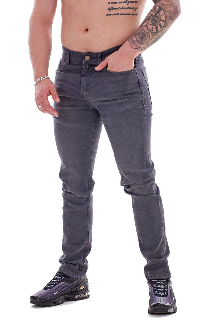 Mens Slim Fit Stretch Denim Jeans Skinny Straight Leg Trousers Pants New
