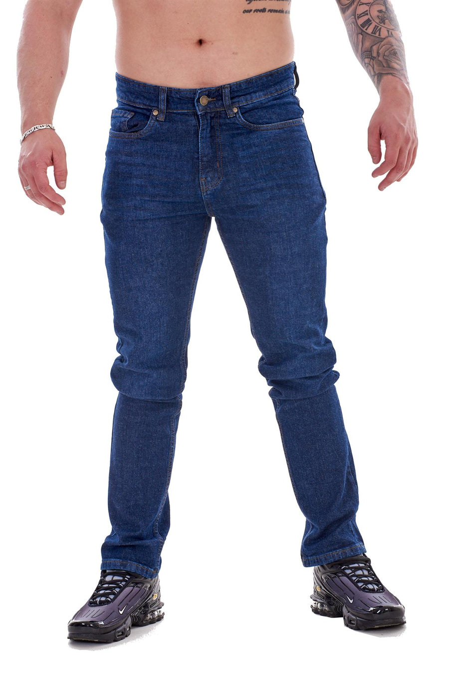 Mens Slim Fit Stretch Denim Jeans Skinny Straight Leg Trousers Pants New