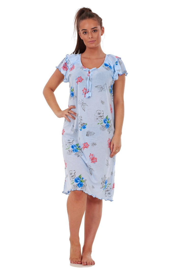 Cap Sleeve Cotton Nightgown Peach