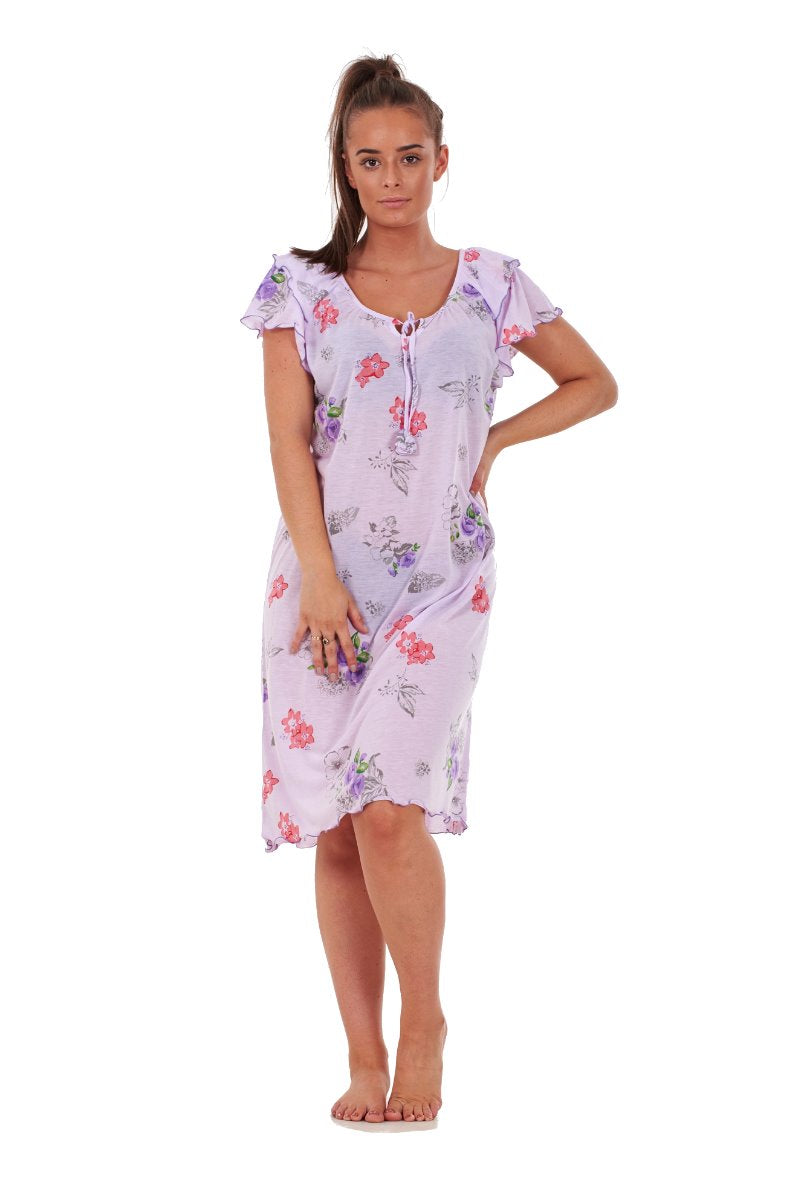 Cap Sleeve Cotton Nightgown Peach