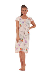 Cap Sleeve Cotton Nightgown Peach
