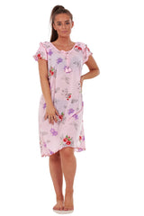 Cap Sleeve Cotton Nightgown Peach