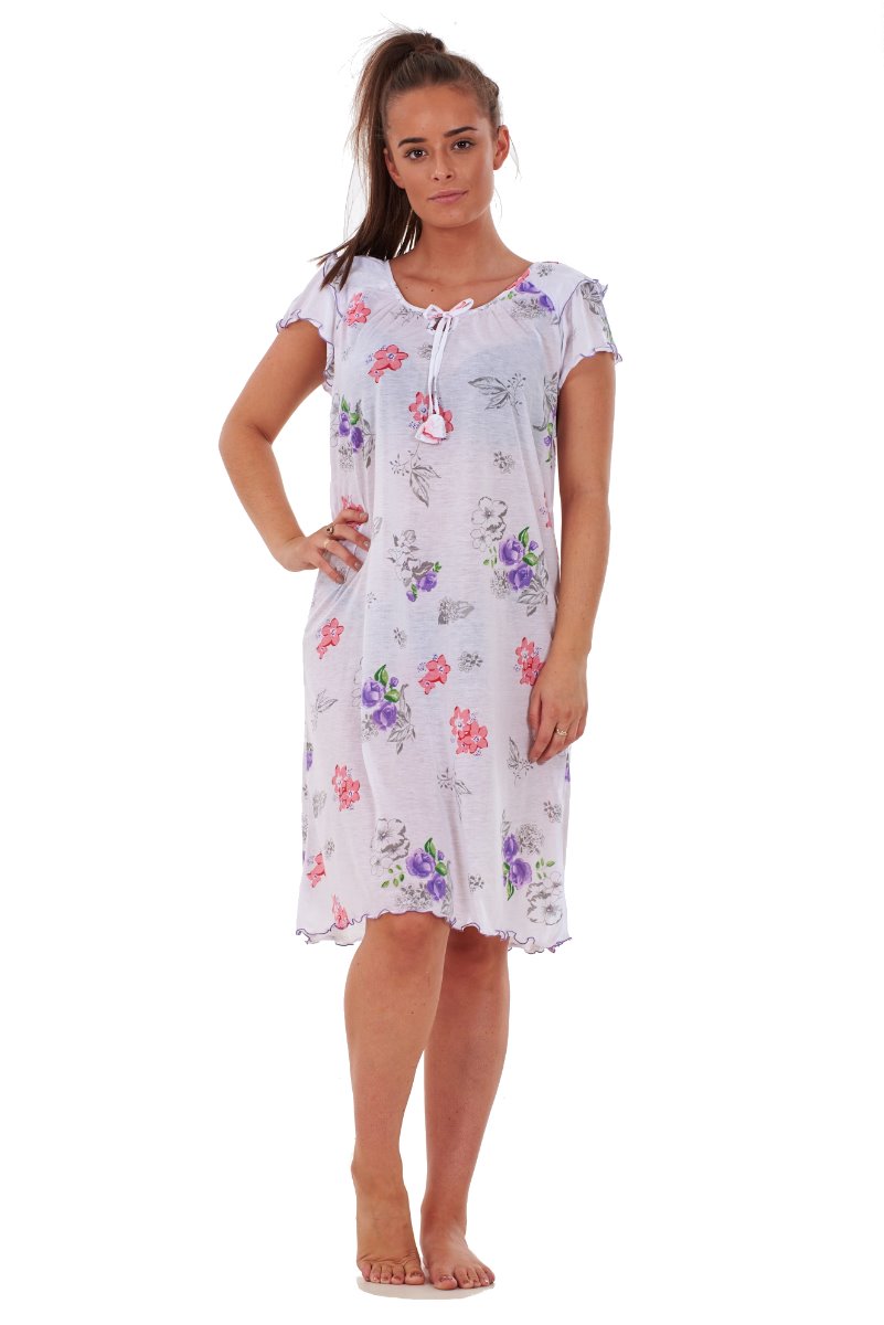 Cap Sleeve Cotton Nightgown Peach