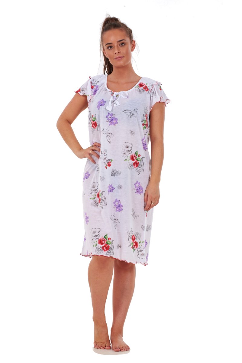 Cap Sleeve Cotton Nightgown Peach