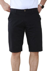 Men's Chino Shorts Knee Length Stretch Casual Summer Cotton Slim Fit Zip Fly