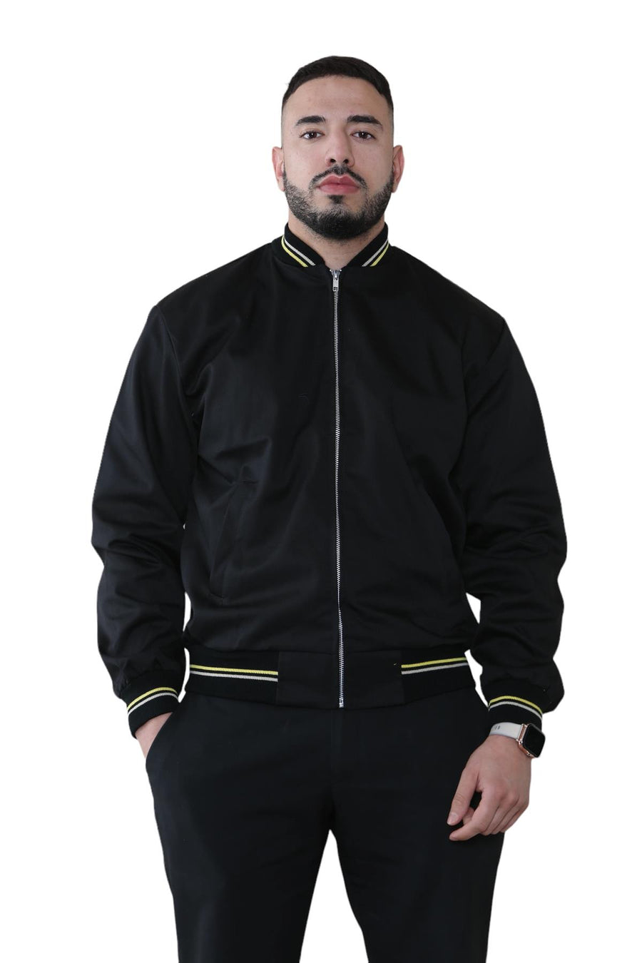 Mens Classic Polycotton Bomber Jacket with Pockets