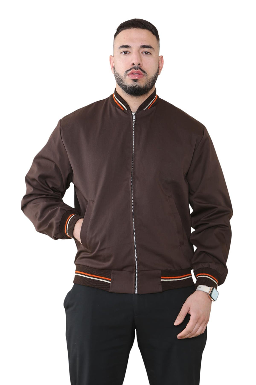 Mens Classic Polycotton Bomber Jacket with Pockets