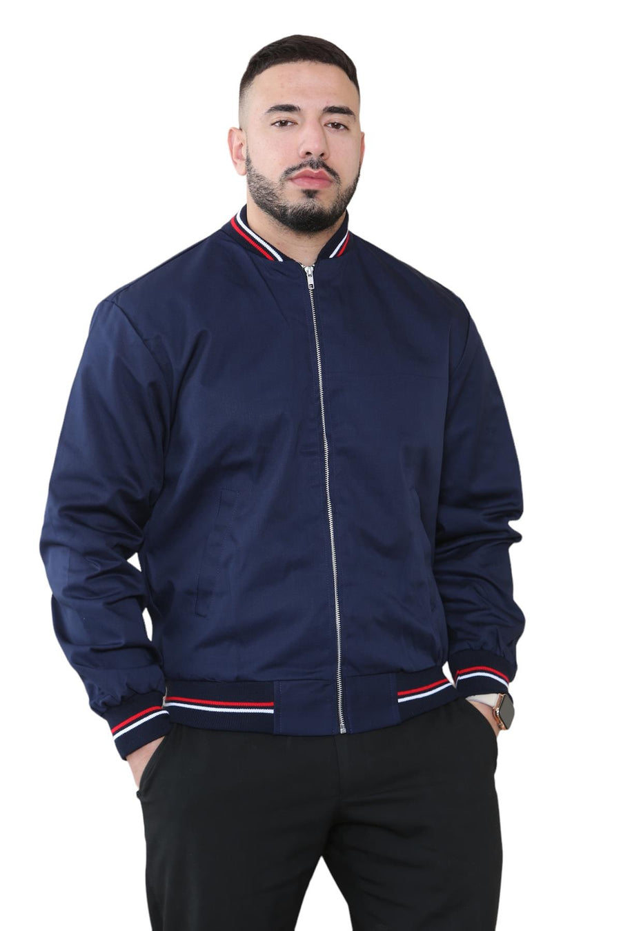 Mens Classic Polycotton Bomber Jacket with Pockets